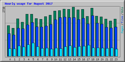 Hourly usage for August 2017