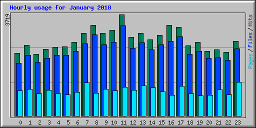 Hourly usage for January 2018
